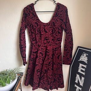 Collectif x Modcloth bats & cats Halloween Elana Skater Dress